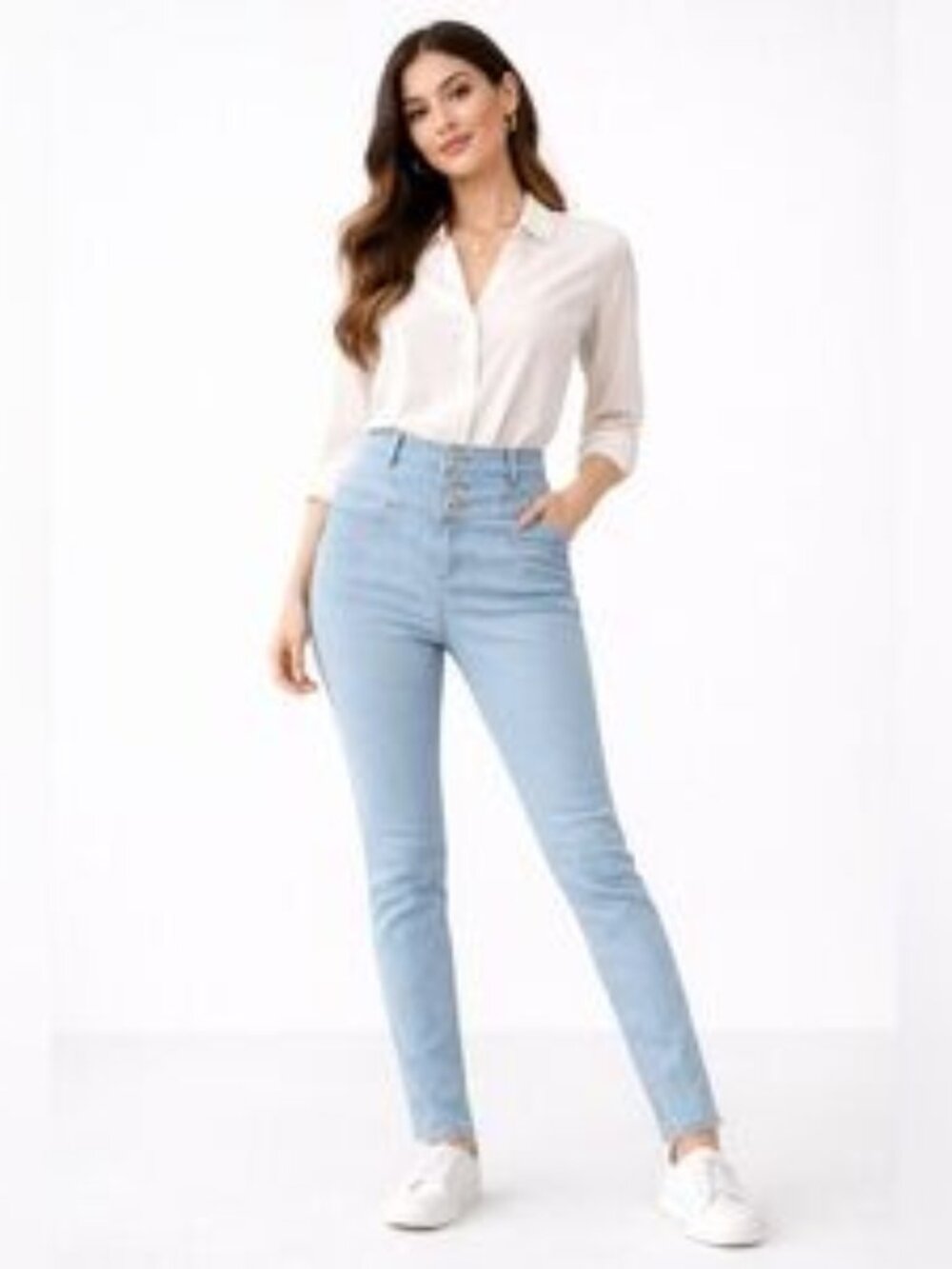 Hammer Y2K Skinny Button Jeans ✨💙 / Mezclilla Tiro Alto Pantalones